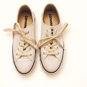 Converse White Leather‎ Sneakers Low-Top Lace-Up 6